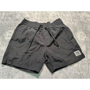 Vans Black Nylon Elastic Waist Drawstring Swim Shorts Men's Small